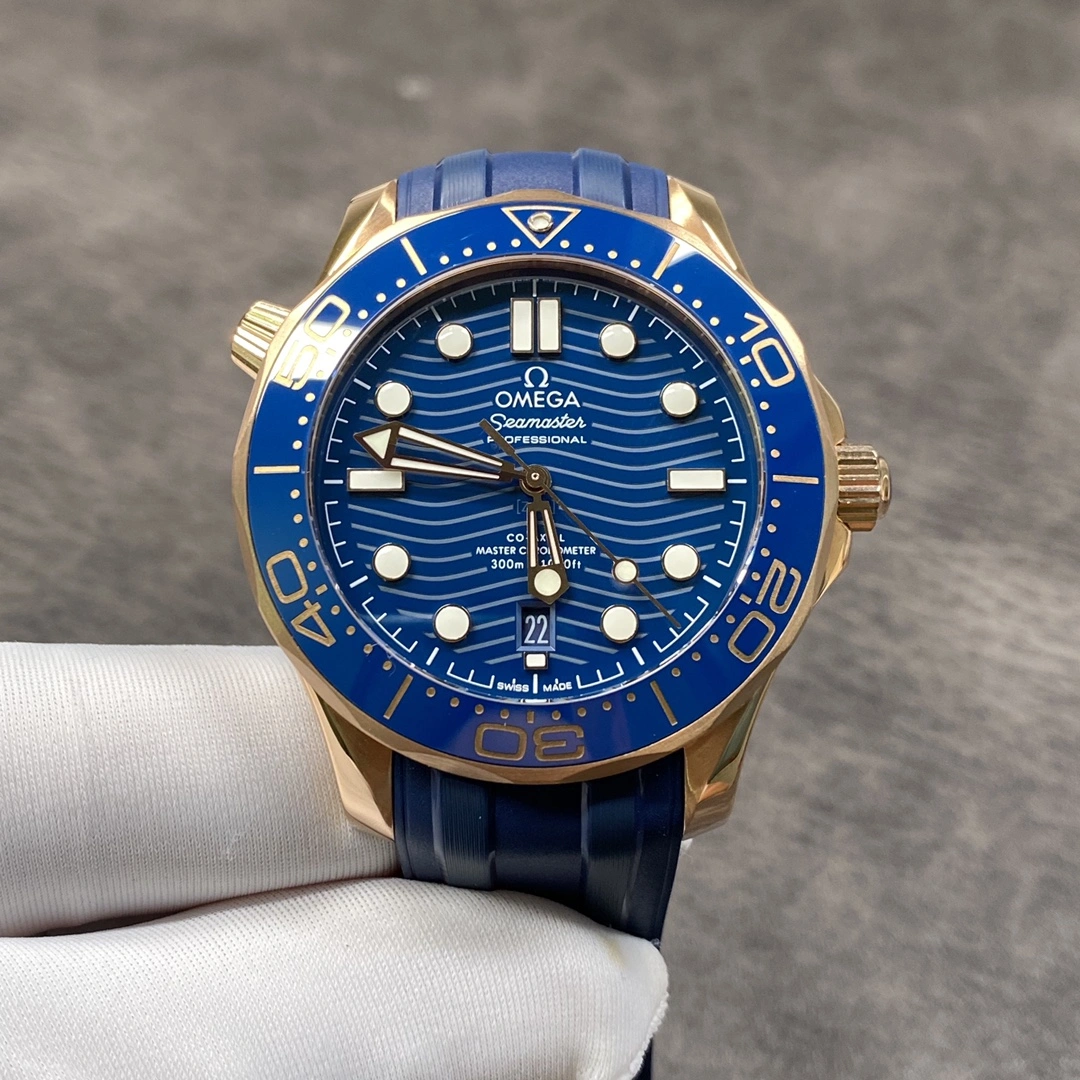 CBD Factory Omega Seamaster Diver 300M 42mm 18K Sedna Gold Blue Wave Dial Blue Ceramic Bezel (210.62.42.20.03.001) 1:1 Super Clone – DD8800 Movement Comfortable 276